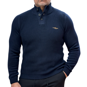 High neck cotton sweater