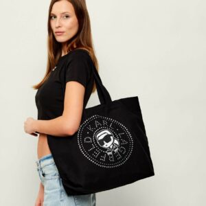 BAG IKON CIRCLE KARL RHINESTONE XL SHOPPER BLACK